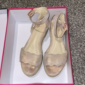 Vince Camuto Rose Gold Metallic Scalloped Women's Espadrilles